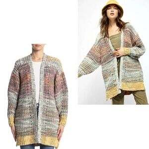 Free People Mountain Breeze Chunk Cardigan s L